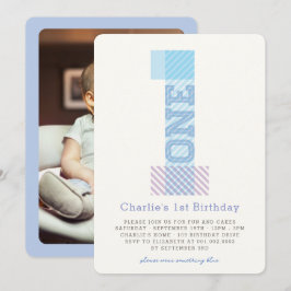 Convites Grande Número 1 Festa de primeiro aniversario Stri