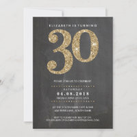 GRANDE NÚMERO DE IDADE CONVIDAR 30 brilhos de ouro