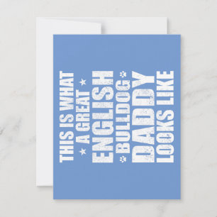 Convites Grande Proprietário de Cachorro Bulldog Inglês Pai