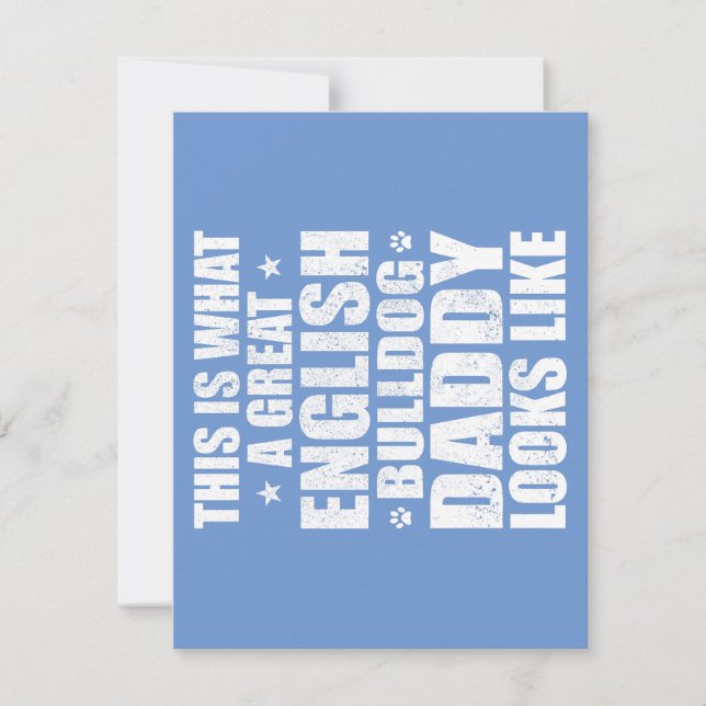 Convites Grande Proprietário de Cachorro Pai Bulldog Inglês (Frente)