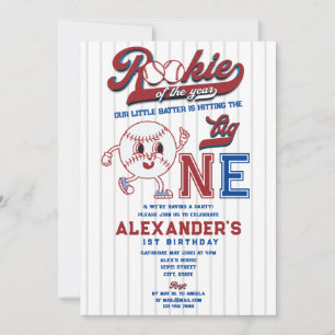 Convites Grande Rookie De Beisebol Do Ano Primeiro Aniversá