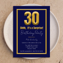 Convites Grande Surpresa de 30 Anos Festa de Aniversário Az