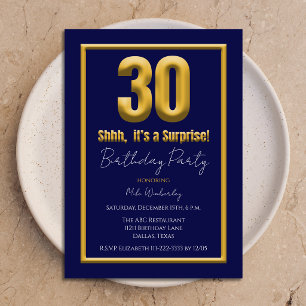 Convites Grande Surpresa de 30 Anos Festa de Aniversário Az