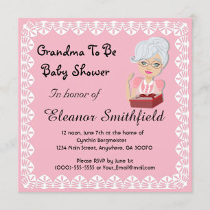 Convites GrandMa para ser Chá de fraldas