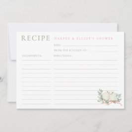Convites Grandmillenial Love Birds Shower Recipe Card
