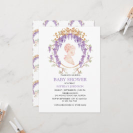 Convites Grandmillennial Wisteria Baby Shower Invitation