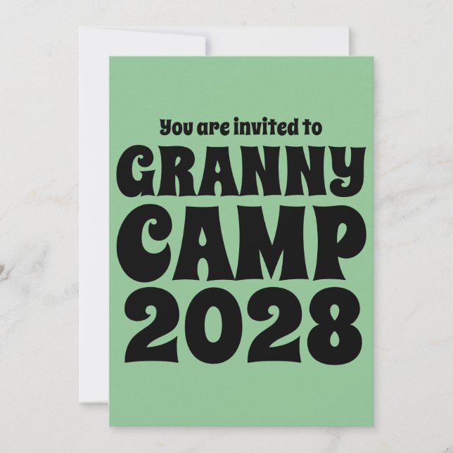 Convites Granny Camp Retro Green (Frente)