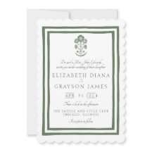 Grass Green Botanical Block Print Wedding