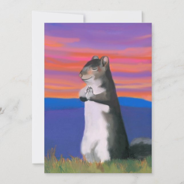 Convites Grata esquilo, obrigado você, rezando, animal fofo (Frente)