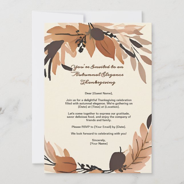 Convites Gratidão Minimalista Wreath (Frente)