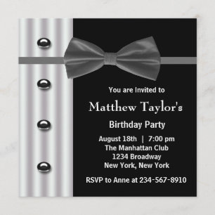Convites Gravata Borboleta Preta Smoking Masculino Festa de