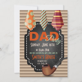 Convites Gravatas Multicolores do Dia do Pai com Stripes Ma