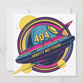 Convites Gravidade 404 Não Encontrada - Arte Pop de Espaço 
