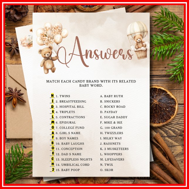 Convites GRAVIDEZ CORRESPONDÊNCIA Chá de fraldas Jogo Urso (Criador carregado)