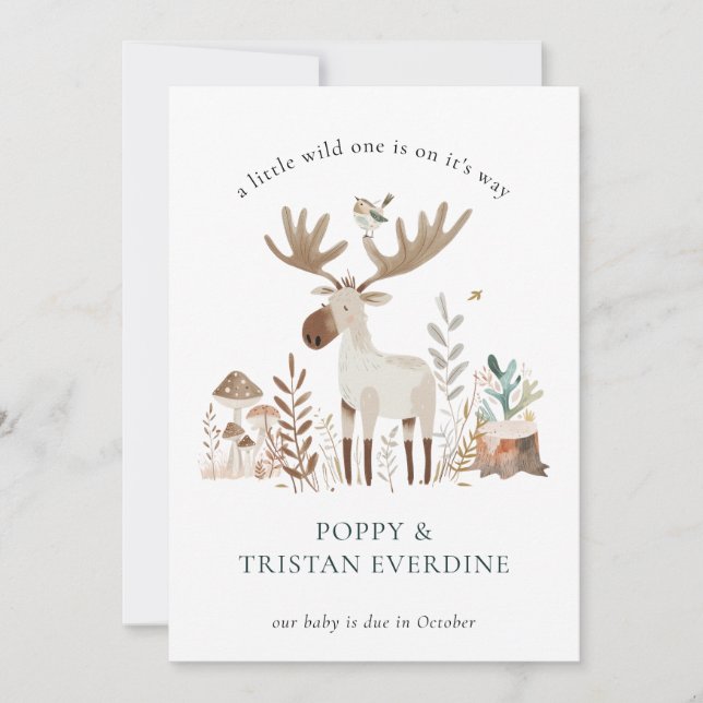 Convites Gravidez de Animais Selvagens de Florestas (Frente)