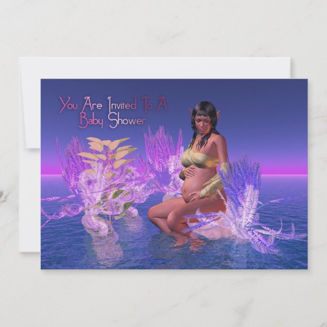 Convites Gravidez do Chá de fraldas Afro-Americano Elf (Frente)