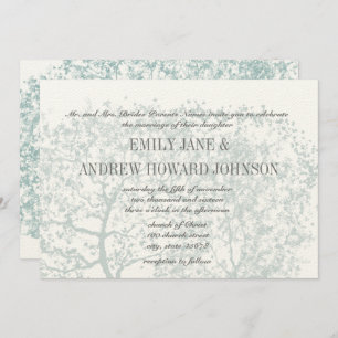 Convites Gray and Aqua Tree Weddings Personalized Invite