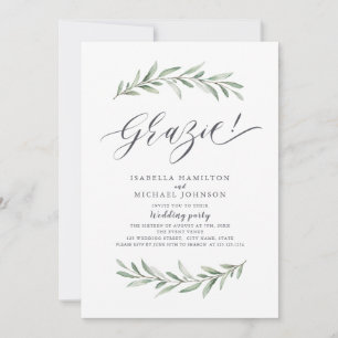Convites Grazie! Casamento simples russo-verde