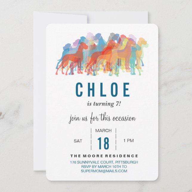 Convites Great Dane Birthday Invitation (Verso)