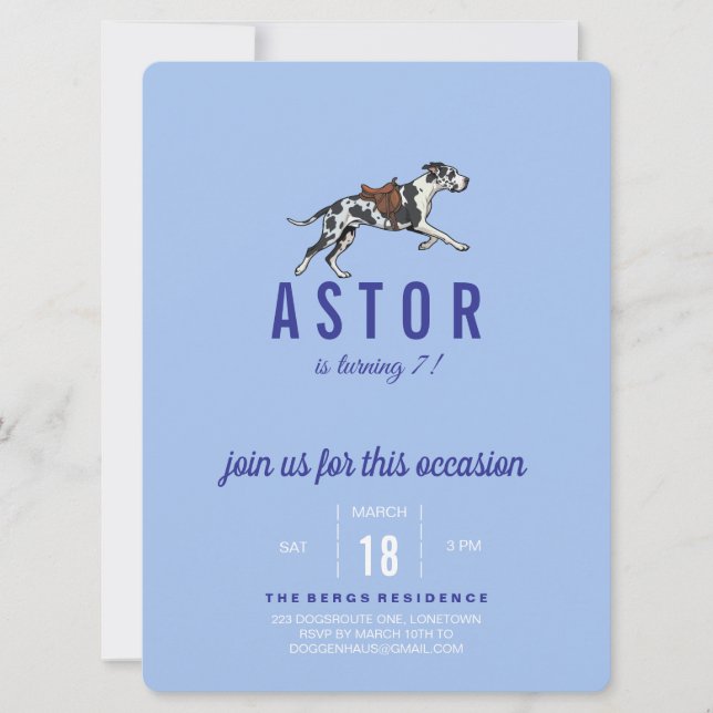 Convites Great Dane Birthday Invitation with Photo (Frente)