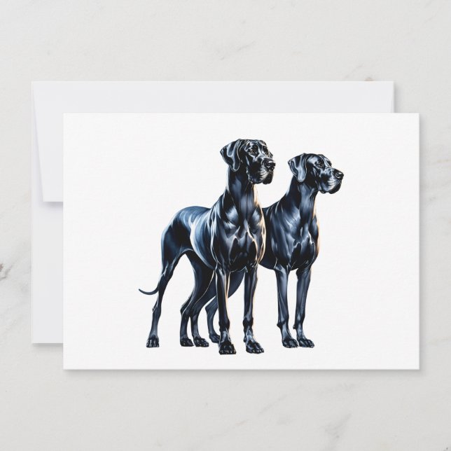 Convites Great Danes Watercolor (Frente)