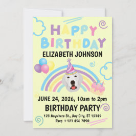 Convites Great Pyrenees Birthday Invitation Yellow