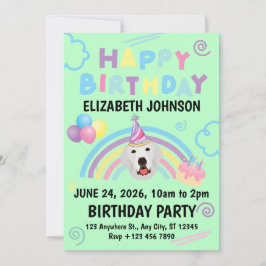 Convites Great Pyrenees Birthday Party Invitation Green