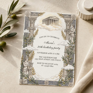 Convites Grécia Antiga Mitologia Grega Templo Aniversário