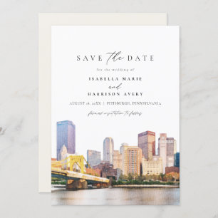 Convites Grécia de Watercolor Corfu Kerkyra Salve a Data na