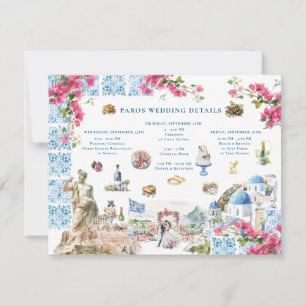 Convites Grécia Wedding Weekend Bem-vindo Digital