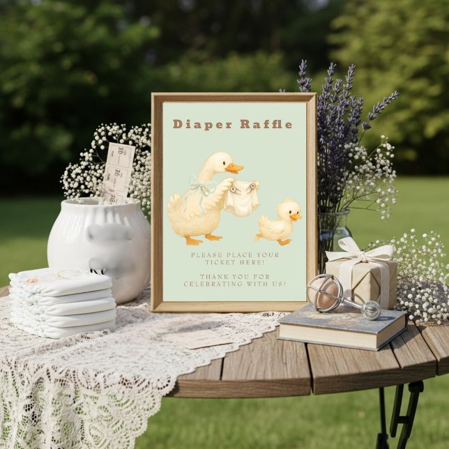 Convites Green A Silly Goose Diaper Raffle Table Sign  (Green A Silly Goose Diaper Raffle Table Sign)