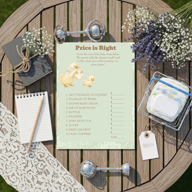 Convites Green A Silly Goose Price is Right Game card (Green A Silly Goose Price is Right Game card)