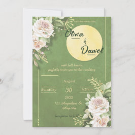 Convites Green Blossom Engagement & Wedding Invitation