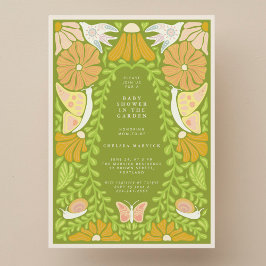 Convites Green Botanical Garden Baby Shower Invitation