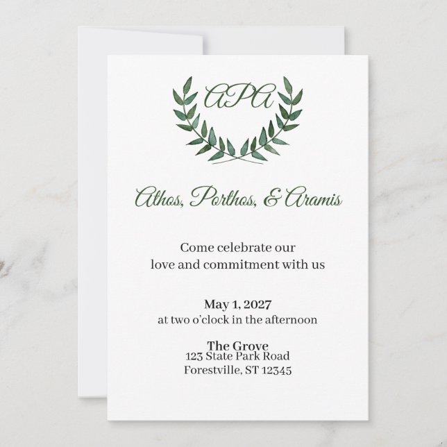 Convites Green Branches Invitation (Frente)