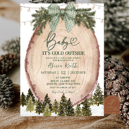 Convites Green Coquette Rustic Winter Forest Baby Shower