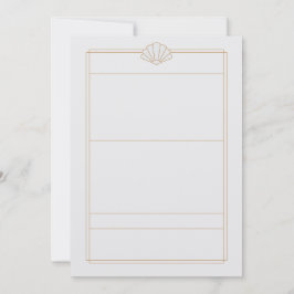 Convites Green & cream Art Deco Style Wedding Invitation