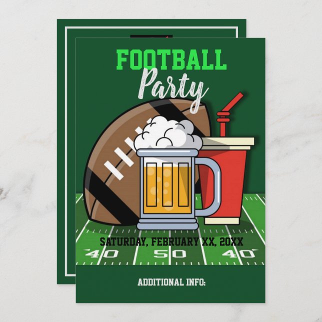 Convites Green do Partido do Futebol (Frente/Verso)