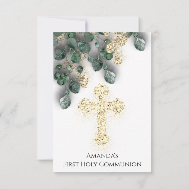 Convites Green Dourado White First Santa Cruz Comunitária (Verso)