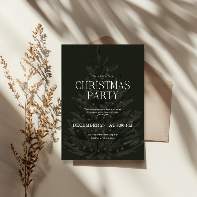 Convites Green Elegant Christmas Holiday Party (Criador carregado)