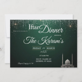Convites Green Elegant Mosque Ramadan Iftar Party  Invit