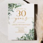Convites Green Eucalyptus Gold 30th Birthday Party<br><div class="desc">This is a Green Eucalyptus Gold 30th Birthday Party Invitation!</div>