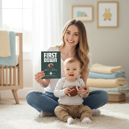 Convites Green Football First Birthday Invite