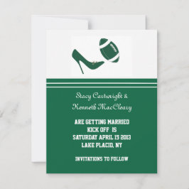 Convites Green Football Save The Date Announcement 