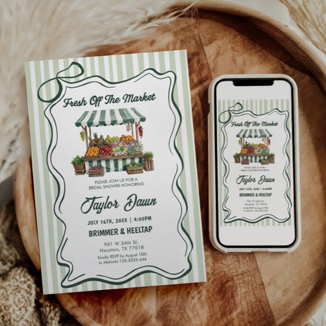 Convites Green Fresh Off The Market Bridal Shower (Criador carregado)