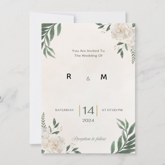 Convites Green Garden wedding invitation (Frente)