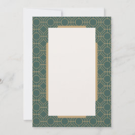 Convites Green & Gold Art Deco Style Wedding Invitation