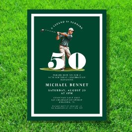 Convites Green Golf 50th Birthday Invitation