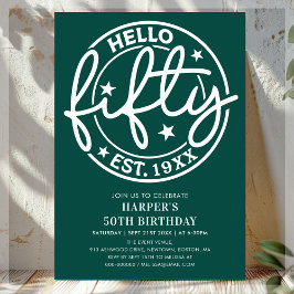 Convites Green Hello Cinquenta e cinquenta anos