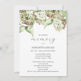 Convites Green Hydrangea Celebration of Life Invitations